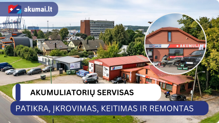Akumuliatorių servisas – patikra, įkrovimas, keitimas ir remontas Klaipėdoje